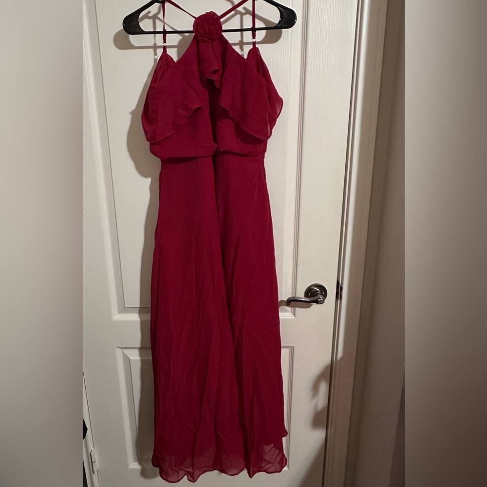 Chiffon Prom Formal Party Princess girl 13 to 15 years burgundy christmas, party - Picture 4 of 9